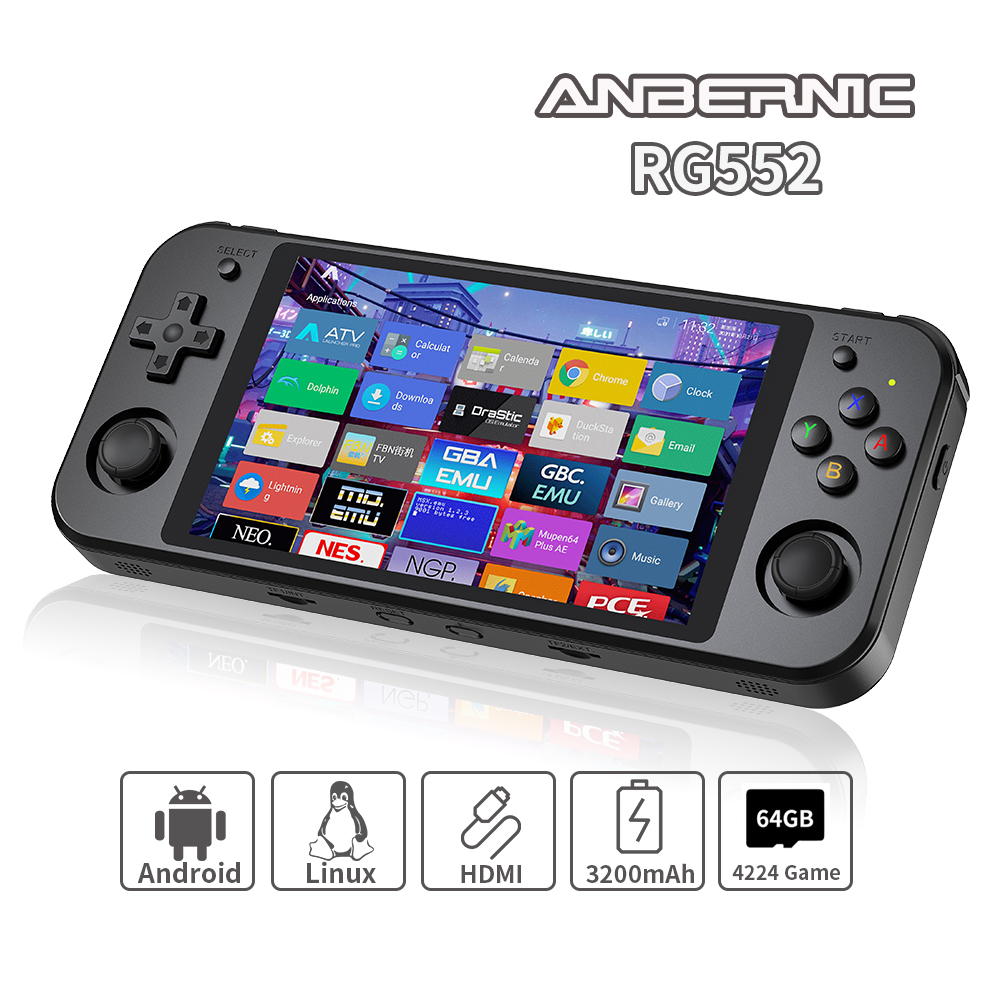 Gaming Console G90 - ANBERNIC RG552 Handheld Game Console 5.36‘’