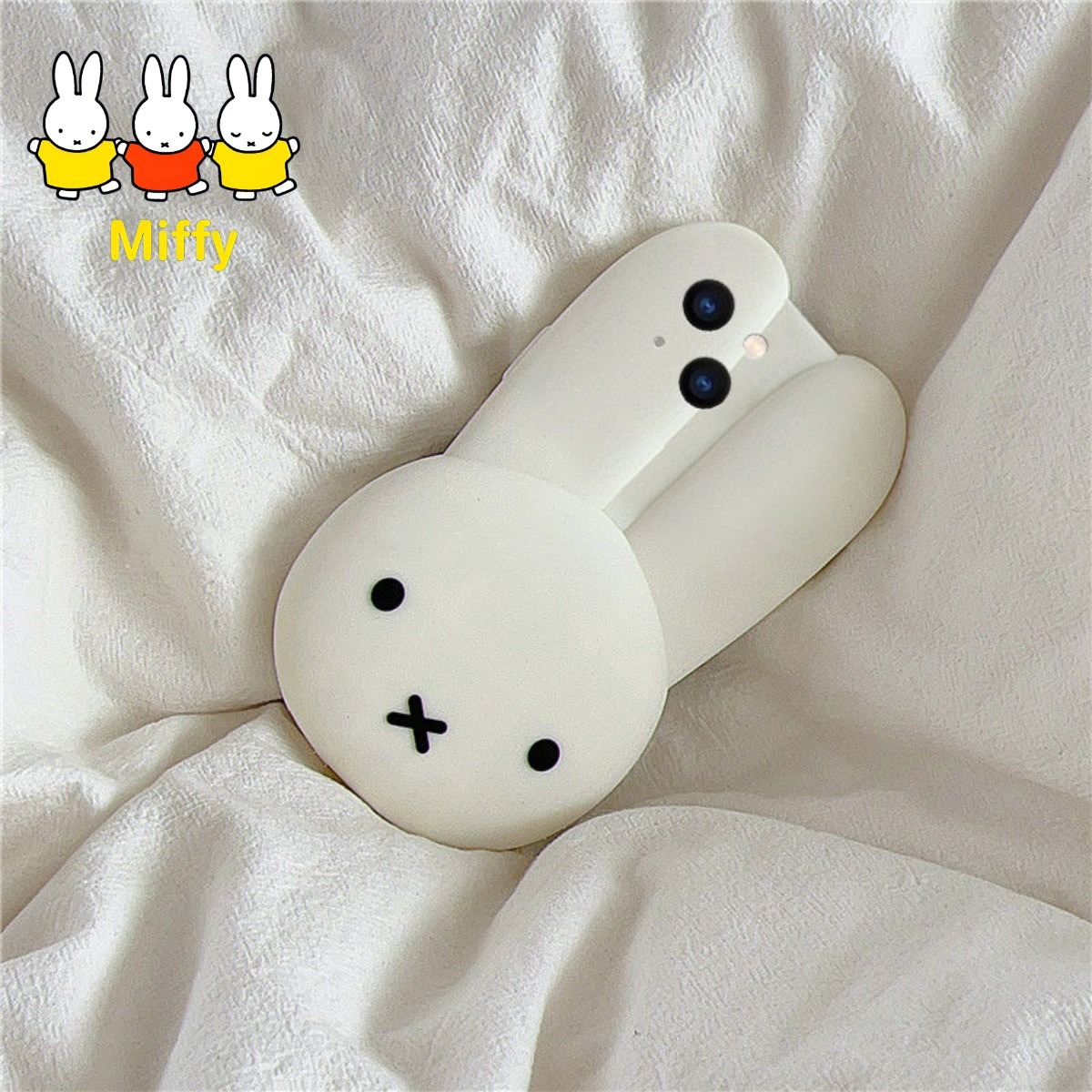 Thumb Grip Joystick - Miffy Rabbit White Silicone Phone Case