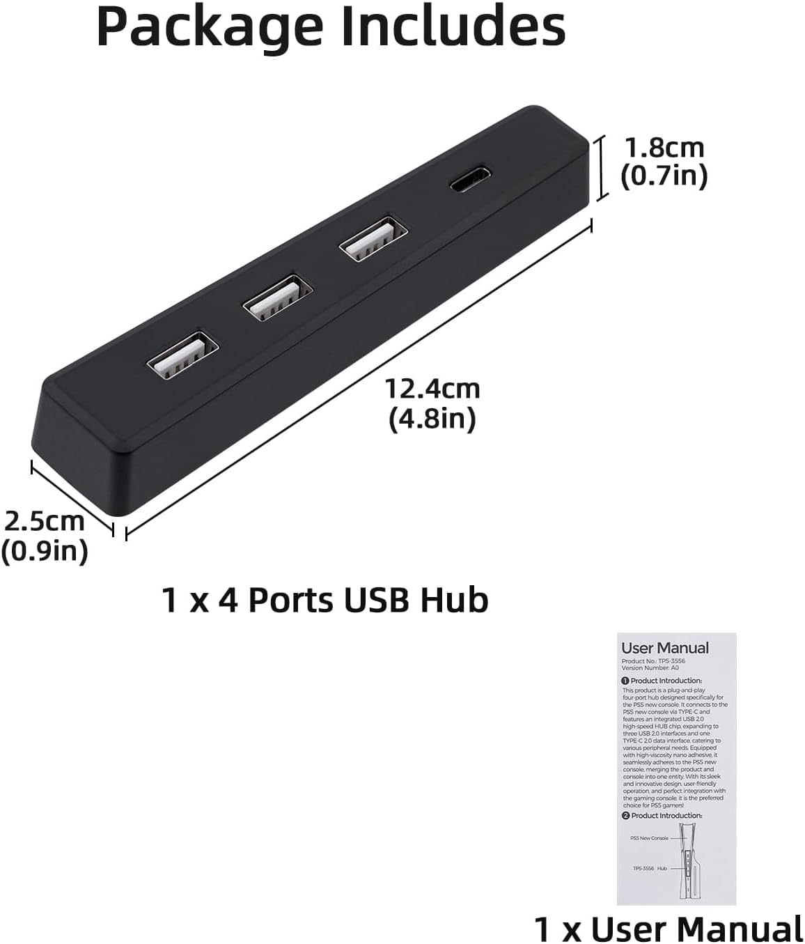 4 Ports USB Hub for PS5 Slim D - Gaming Console Ps5 recension och pris