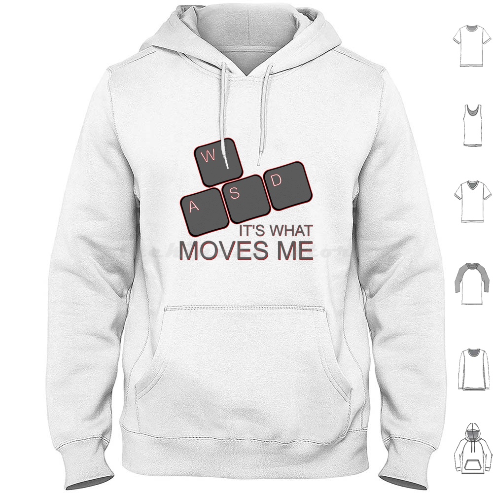 Wasd Moves Me Hoodies Long Sle - Gaming Console Keyboard recension och pris